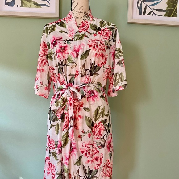 Floral Pink Women's Robe One Size - Picture 2 of 7